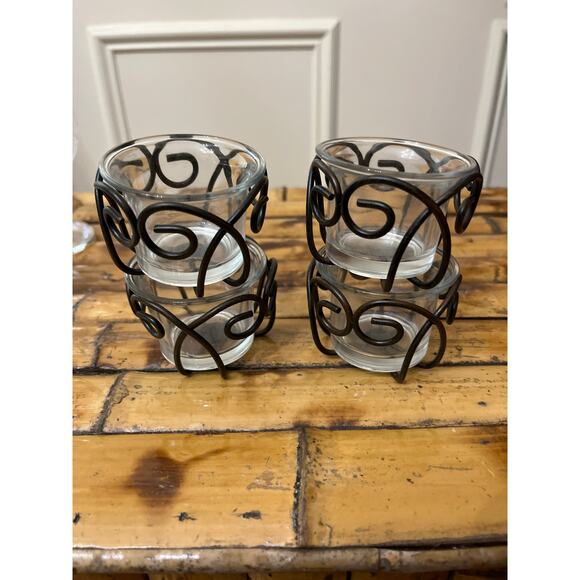 Lot of Southern Living at Home 2 Bella Luna Glasses 4 Jamestown Votive Holders + - Picture 5 of 9